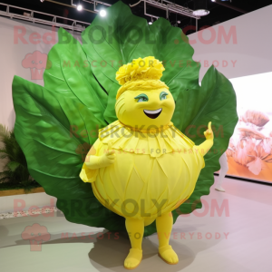 Yellow Cabbage Leaf maskot...