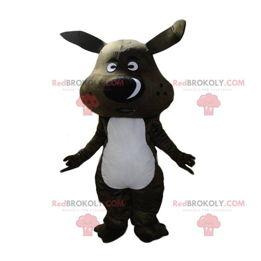 Mascot zwart zwijn, kostuum reusachtig wrattenzwijn -