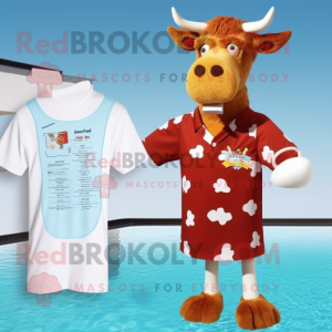 Rust Guernsey Cow mascotte...