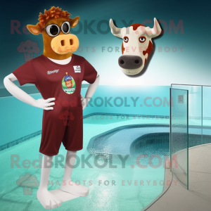 Rust Guernsey Cow mascotte...