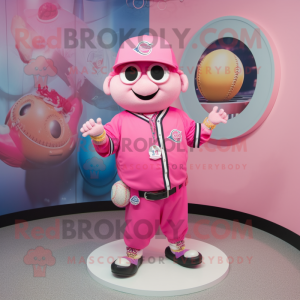 Pink baseball bold maskot...