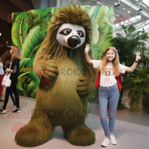 Olive Giant Sloth mascotte...