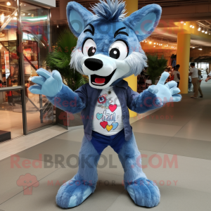 Blue Wolf mascotte kostuum...