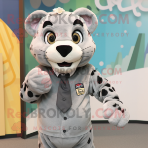 Grå Jaguar maskot kostume...