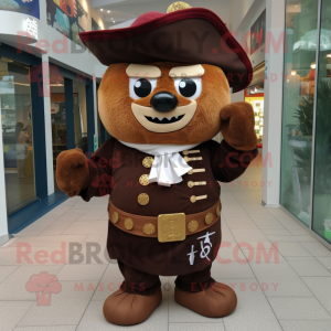 Brun Pirate maskot kostym...