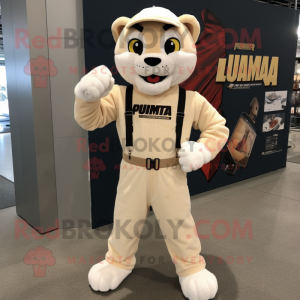 Crème Puma mascotte kostuum...