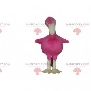 Mascotte de flamand rose géant, costume de grand oiseau rose -