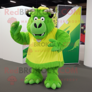 Lime Green Bison mascotte...