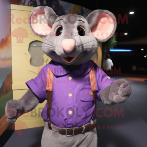 Purple Rat mascotte kostuum...
