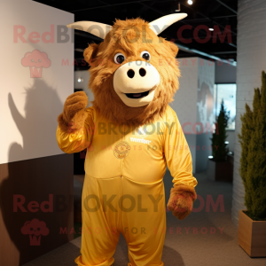 Gold Yak mascotte kostuum...