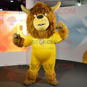 Gold Yak mascotte kostuum...