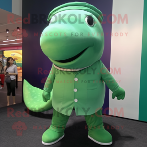 Green Whale maskot kostume...