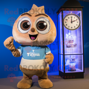 Tan Hourglass maskot kostym...