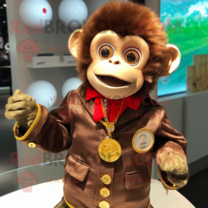 nan Monkey mascot costume character dressed with a Jacket and Coin purses