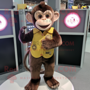 nan Monkey mascot costume character dressed with a Jacket and Coin purses