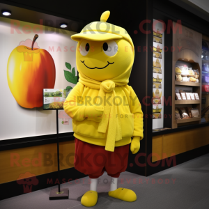 Gul Apple maskot kostym...