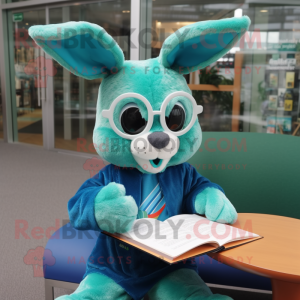 Postava maskota Teal Rabbit...