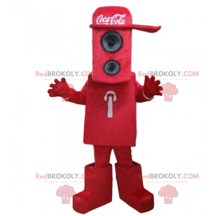Red enclosure mascot with a Coca-Cola cap - Redbrokoly.com Red enclosure mascot with a Coca-Cola cap - Redbrokoly.com