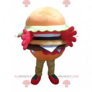 Oransje hamburger maskot, hamburger kostyme - Redbrokoly.com