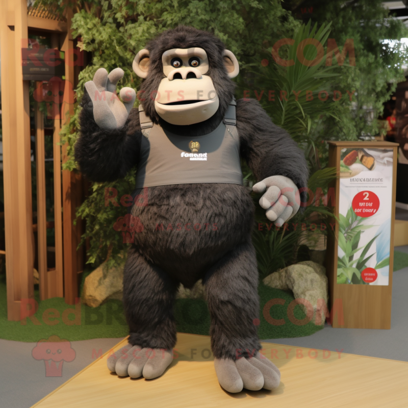 nan Gorilla mascot costume character dressed with a Cargo Shorts and Shoe clips nan Gorilla mascot costume character dressed with a Cargo Shorts and Shoe clips