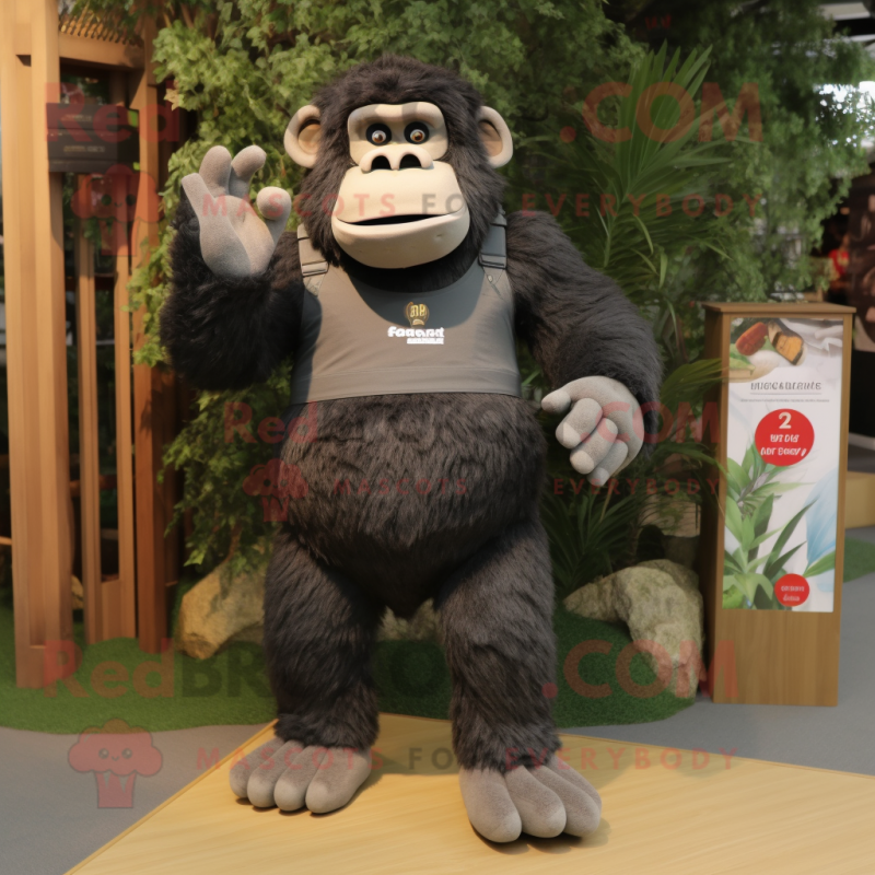 nan Gorilla mascot costume character dressed with a Cargo Shorts and Shoe clips