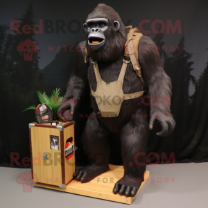 nan Gorilla mascot costume character dressed with a Cargo Shorts and Shoe clips