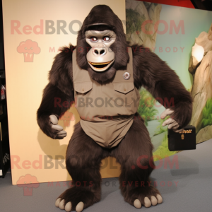 nan Gorilla mascot costume character dressed with a Cargo Shorts and Shoe clips