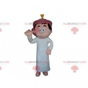 Mascot Sultan, hombre magrebiano, traje oriental -