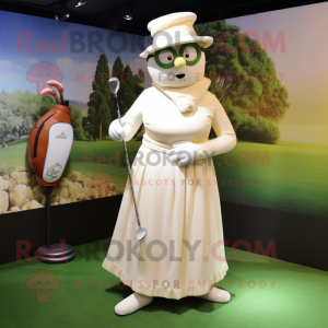 Cream Golf Bag maskot...