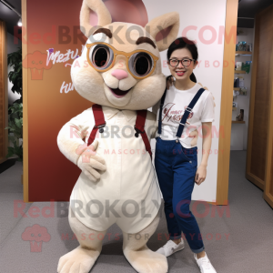 Beige ekorre maskot kostym...