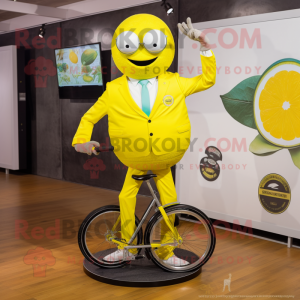 Citrongul Unicyklist maskot...