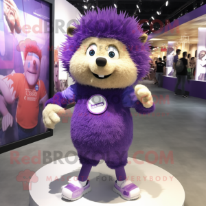 Purple Hedgehog mascotte...