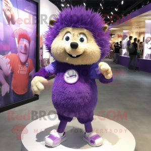 Purple Hedgehog maskot...