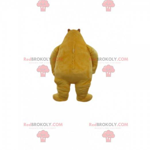 Mascote grande urso amarelo e branco, fantasia de urso de