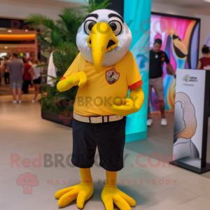 Gul Toucan maskot kostume...