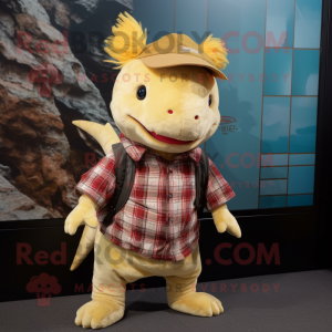 Gold Axolotls maskot...