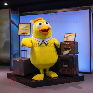 Gele Duif mascotte kostuum...