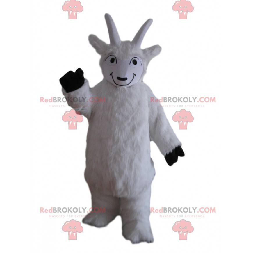 Mascotte de chèvre blanche, costume de bouc, de bélier -