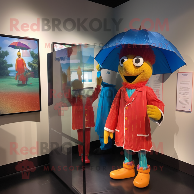 nan Jambalaya mascot costume character dressed with a Raincoat and Ties nan Jambalaya mascot costume character dressed with a Raincoat and Ties