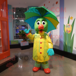 nan Jambalaya mascot costume character dressed with a Raincoat and Ties