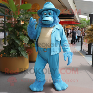 Sky Blue Gorilla mascotte...