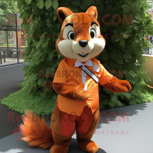 Orange ekorre maskot kostym...