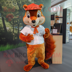 Orange ekorre maskot kostym...