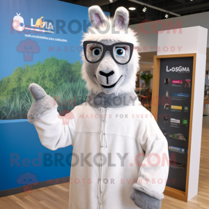 Grijze lama mascotte...