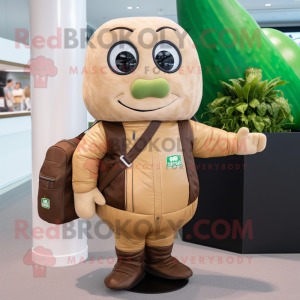 Beige agurkmaskot kostyme...