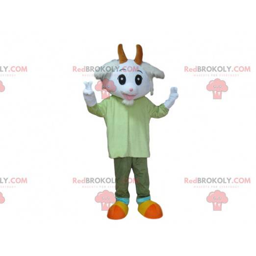 Mascot cabra blanca, traje de cabra, carnero - Redbrokoly.com