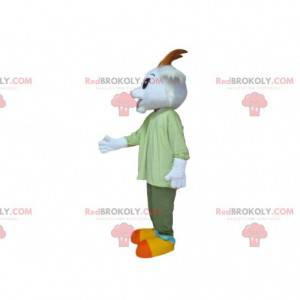 Mascotte capra bianca, costume da capra, montone -