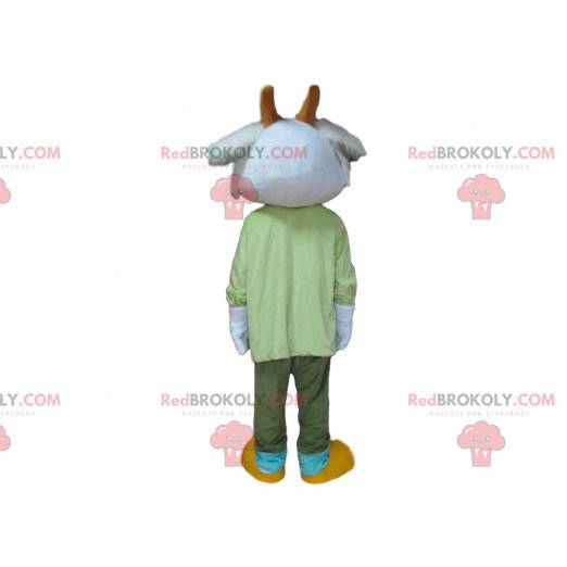 Mascotte capra bianca, costume da capra, montone -