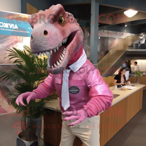 Rosa Allosaurus maskotdräkt...