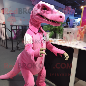 Roze Allosaurus mascotte...